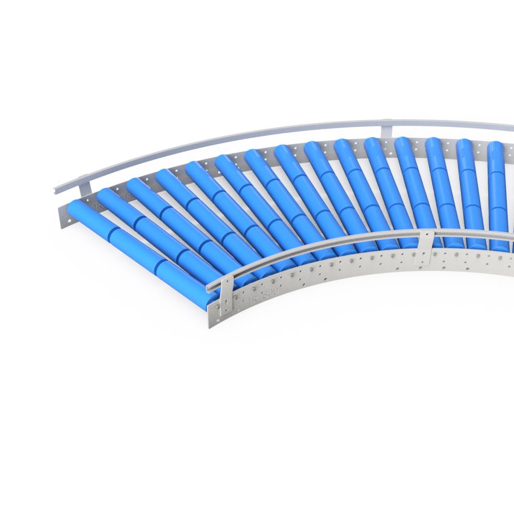 TAF Dynamix Seitenführung Leichtrollenbahnkurve 90° Seitenführung aus Metall für eine Leichtrollenbahn